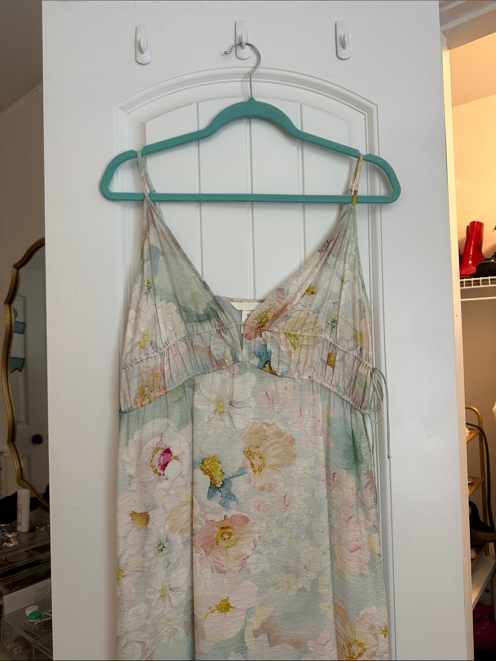 H&M Pastel Floral V-Neck Slip Dress